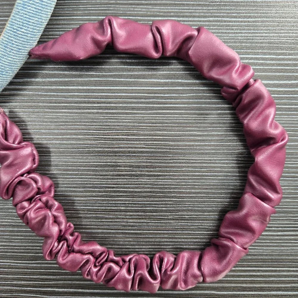 3 Stylish Headbands lot Pink, Blue, Black Glitter